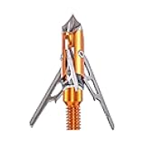 RAGE 3-Blade Chisel Tip X Crossbow Mechanical Broadheads 100 Grain Steel Orange (3-Pack)
