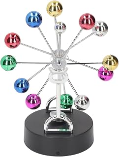 Péndulo de cuna de Newton, perpetuum mobile, noria, decoración de escritorio, balanza científica solar con carga USB