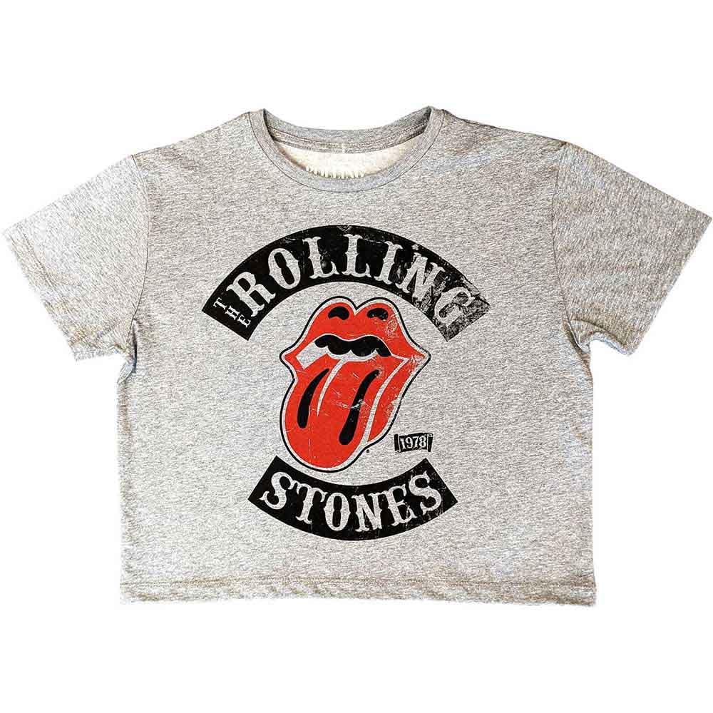 Paradiso Clothing Women's Grey The Rolling Stones Tour 78 Crop Top - M