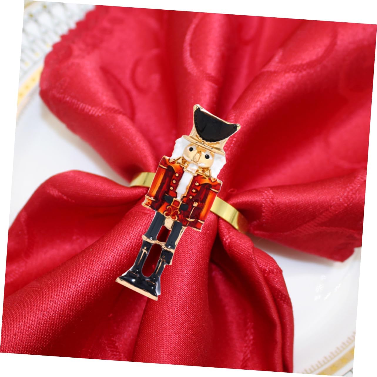 Operitacx 6pcs Nutcracker Shape Napkin Rings, Nutcracker Napkins Napkin Buckle for Christmas Table Dinner Setting