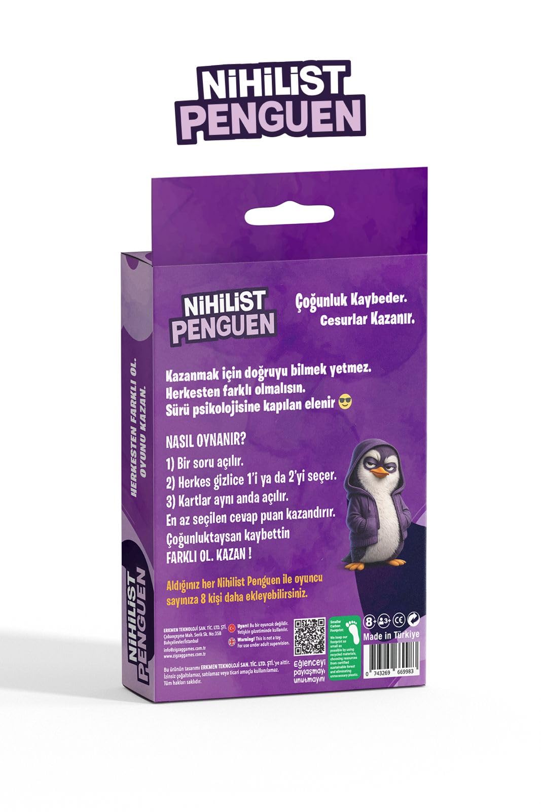 Nihilist Penguen, Eğlenceli Parti Kart Oyunu, 3-8 Oyuncu, 15-20 Dakika