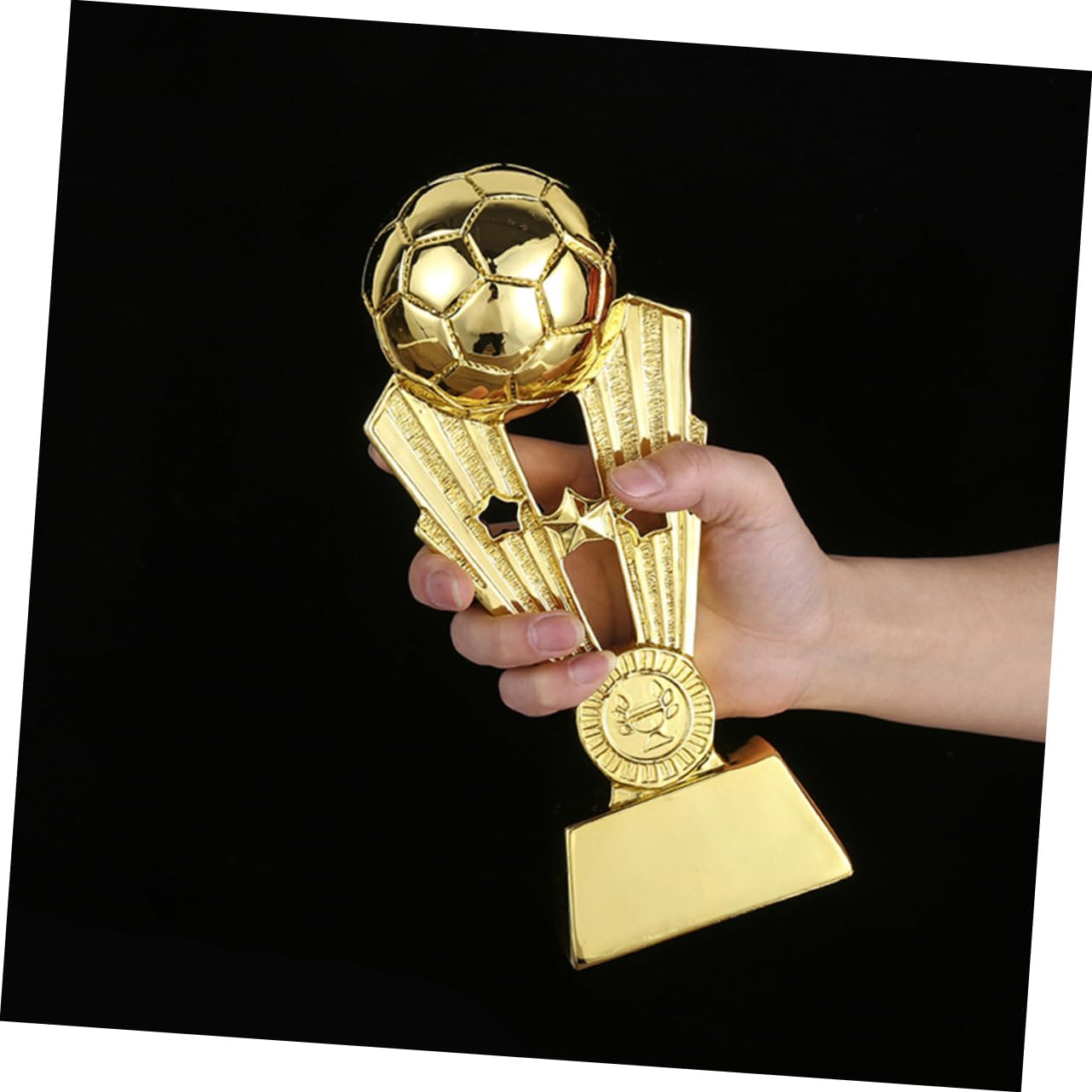Toyvian Championship Resin Trophy for Soccer Teams Golden Award Trophy Cup with Base for Boys and Girls School Events and Sports Competitions