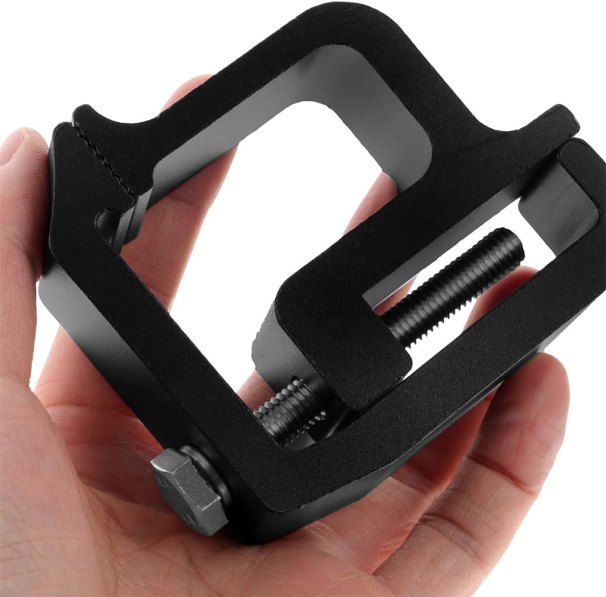 Heavy Duty Truck Cap Clamps with Robust Locking Mechanism 2pcs for Mounting Truck Bed Cover and Camper Shell Aluminum and Rubber Material User-Friendly Design Black Color