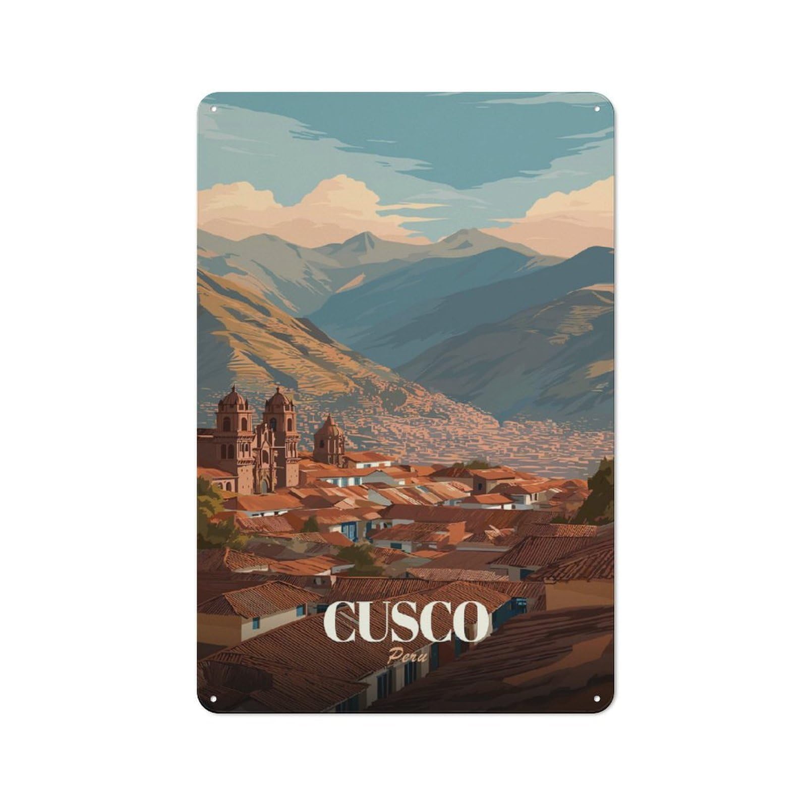 Casual Cusco, Peru Travel (2) Shed Metal Sign 30x20cm, Shed Wall Decor for Greenhouse, Garden Room, Cafe Or Entryway