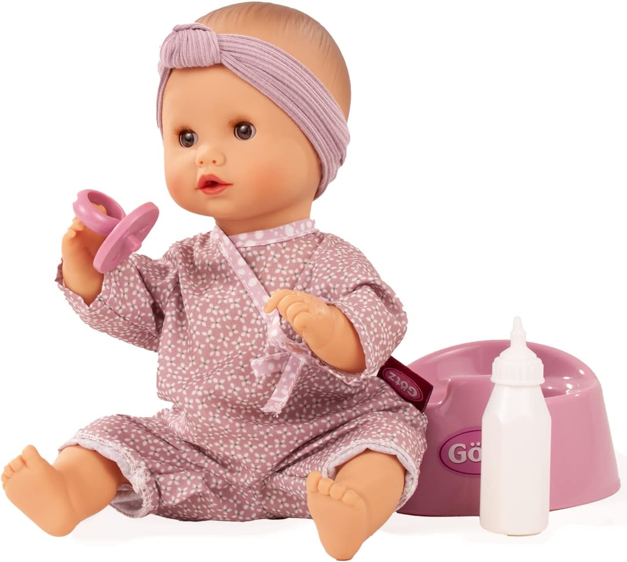 Gotz Sleepy Aquini Soft Mood - 13" Drink & Wet Bath Baby Girl Doll with Potty, Bottle and Pacifier