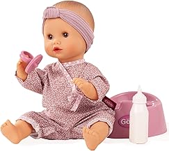 Götz 2253146 Sleepy Aquini Soft Mood - 33 cm Bath Doll with Brown Sleeping Eyes, Hair Free in 6-Piece Set - Baby Doll from 18 Months