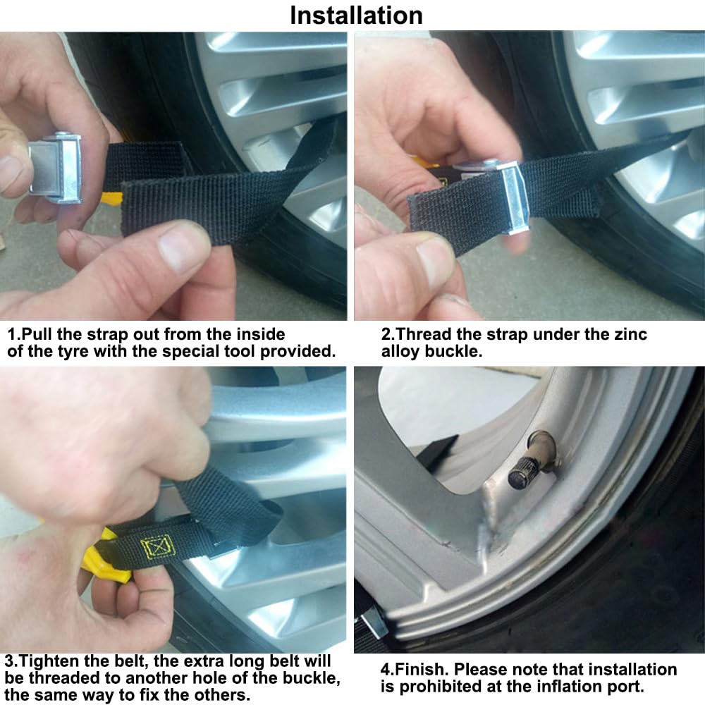 Riloer Catene antiscivolo per auto,catene da neve universali per camion, catene antiscivolo per pneumatici, catene antiscivolo, adatte per strade ghiacciate, strade innevate, strade fangose