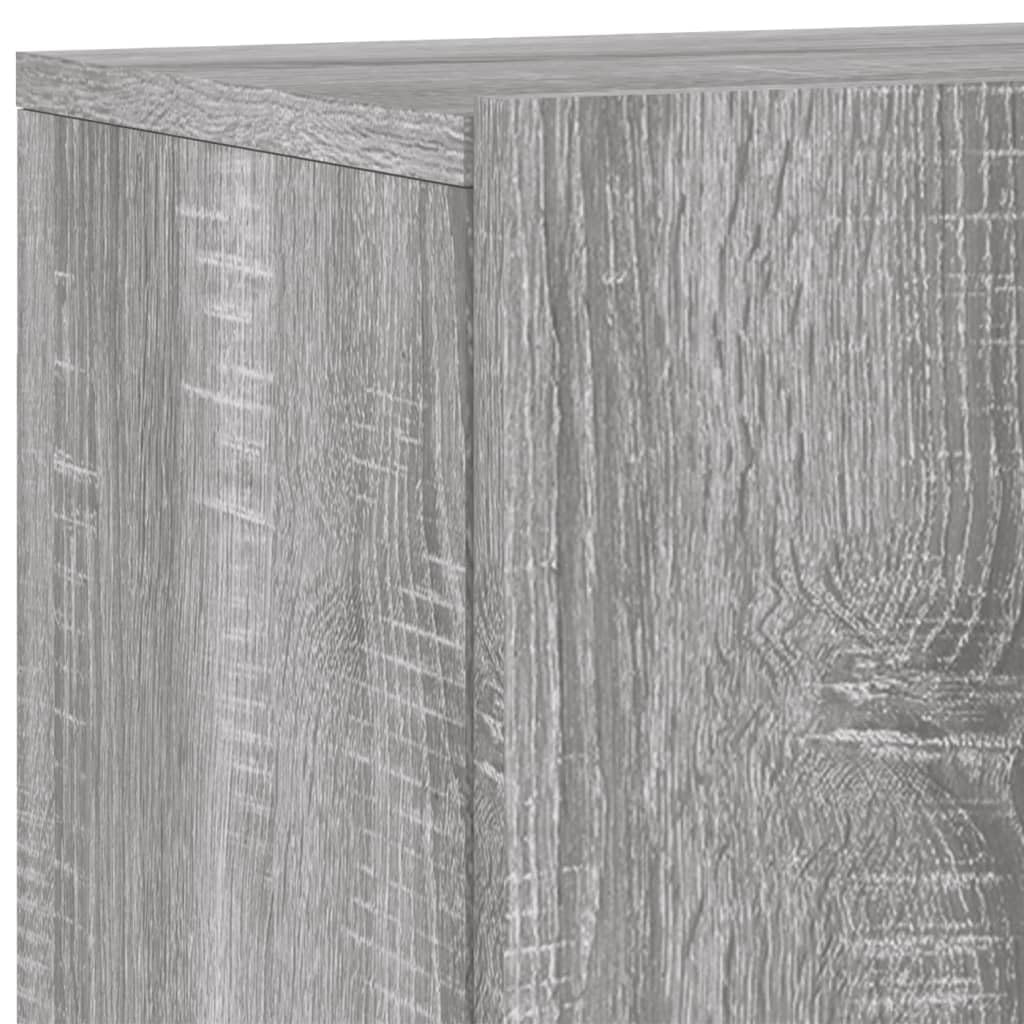vidaXL Wohnwand 5-TLG., Schrankwand mit viel Stauraum, Wandmontage Anbauwand Fernsehschrank, Wohnzimmer Set Wandschrank, Grau Sonoma Holzwerkstoff