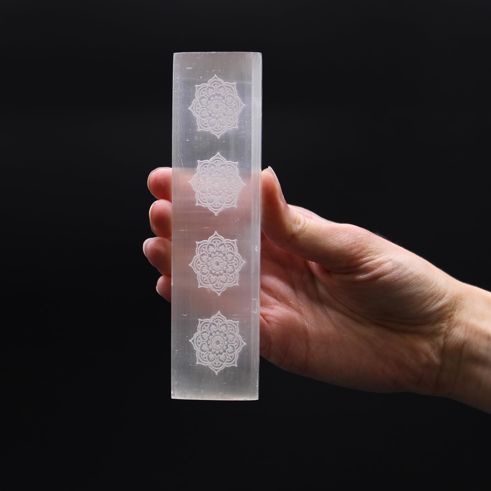 Natural Selenite Wand Charging Plate, Transparent, 15cm - Image 3