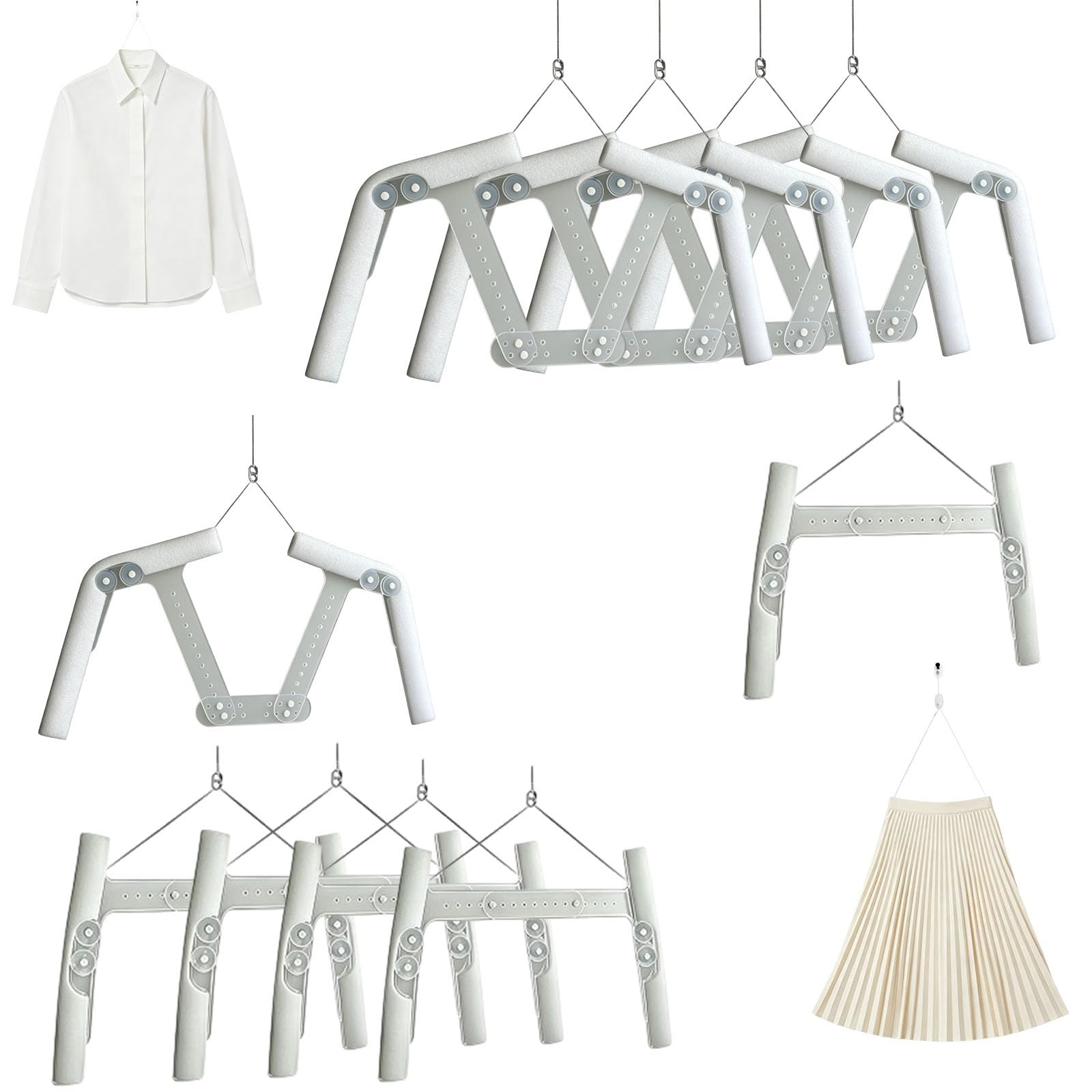 sunbiaouk Adjustable Clothing Display Hanger, Mannequin Torso, Portable Dressmaker Mode for Drying, Displaying, and Organizing Clothing(10pcs)
