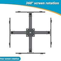 Vista 6 de Commercial Grade 4 tv Ceiling Mount, 32-65 Inch Full Motion - 4 Movement Flat/Curved Screen Bracket, Telescopic Height Adjustment,Max VESA