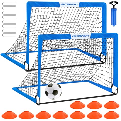 Image of Kids Soccer Goals for Backyard Set - 2 of 4' x 3' Portable Soccer Goal Training Equipment, Pop Up Toddler Soccer Net with Soccer Ball, Soccer Set for Kids and Youth Outdoor Games, Sports, Play