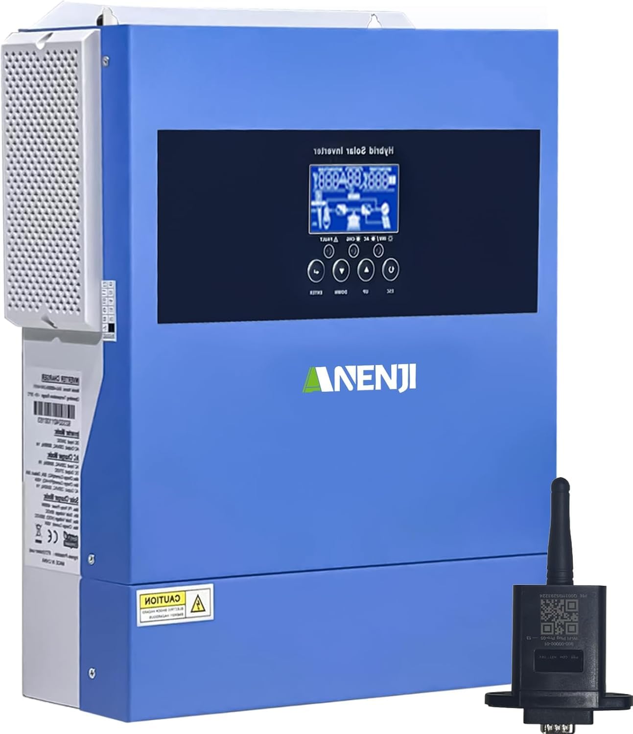4200W Solar Hybrid Wechselrichter 24V DC/230V AC Reiner Sinus 100A MPPT + Netzeinspeisung,Max PV-Eingangsspannung 500V mit WiFi 4 Lademodi für 24V Lithium Batterien Wohnmobile/Hausnotstrom