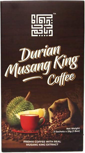 Durian Musang King Coffee   3 Sachets Per Box, No Added Sugar   Authentic Malaysian Blend - Special Bundle Offer