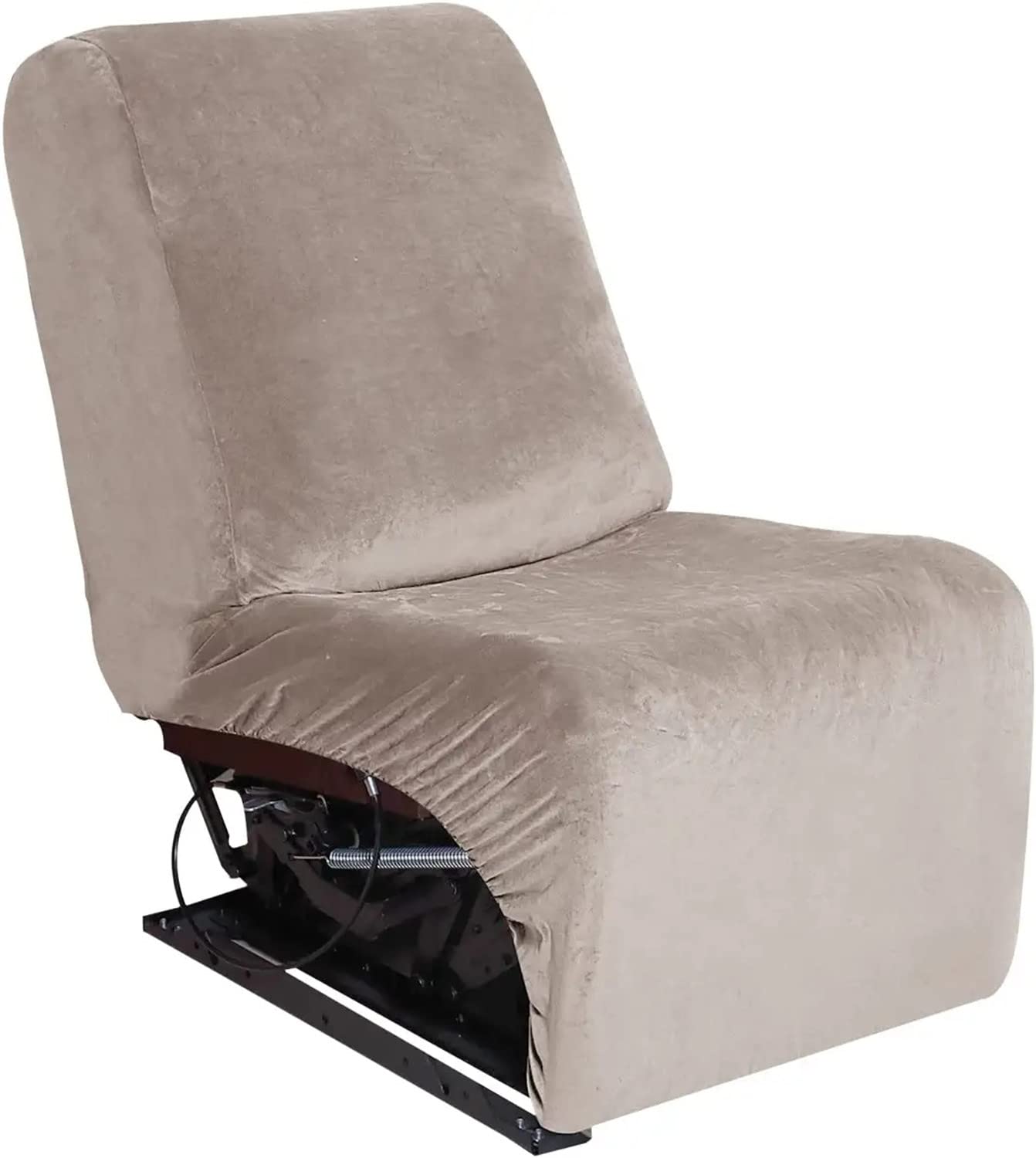 LINGKY Sofa Covers Corner Sofa Covers, 7-Piece Sectional Couch Cover Corner Sofa Slipcover, L Shape Sectional Recliner Sofa Covers, Thick Plush Velvet Furniture Protector Cover (Taupe,Single Seat)