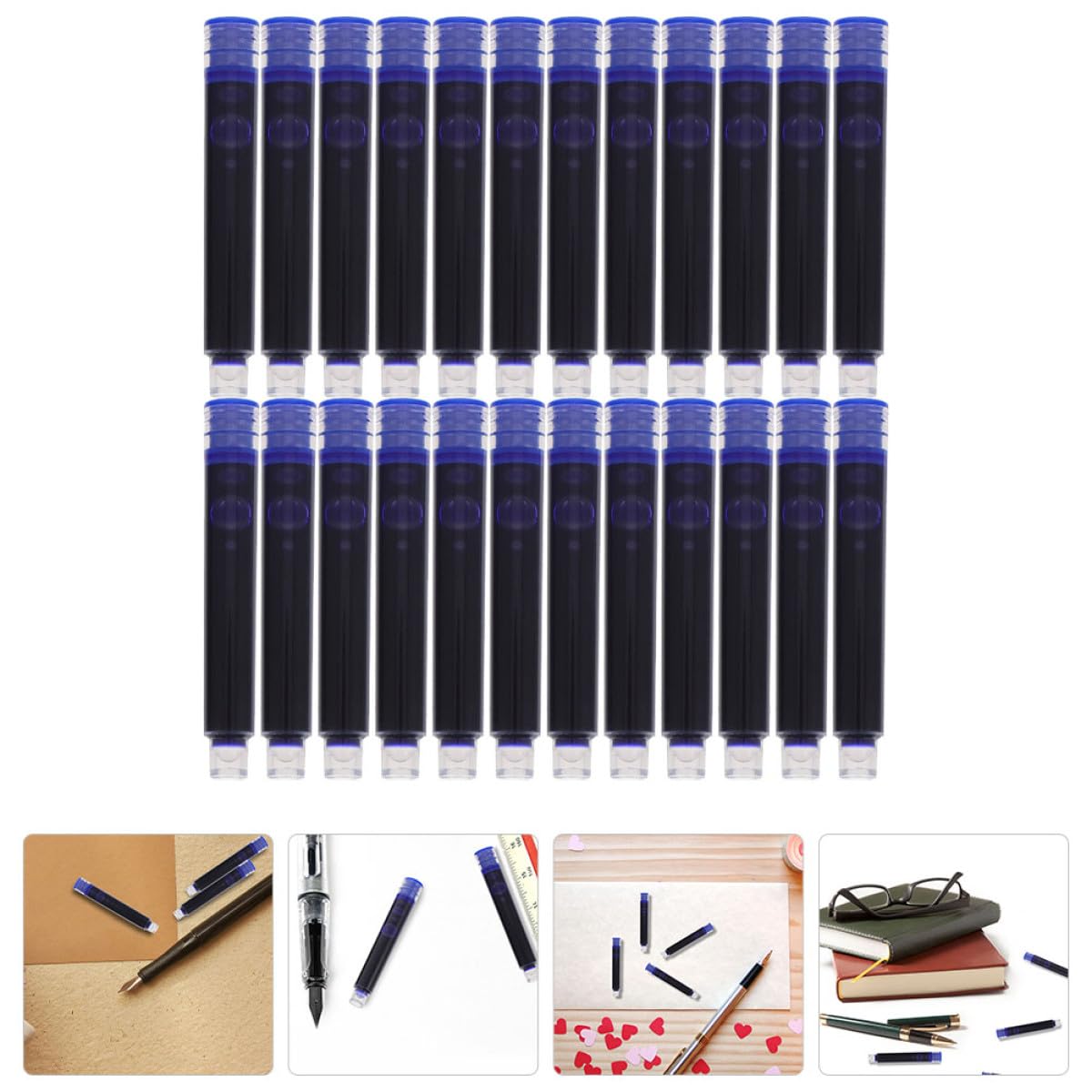 BESTYASH 200 Pezzi Cartucce d Inchiostro per Penne Stilografiche in Plastico Design Ergonomico, Accessori Pratici per Ufficio e Scuola