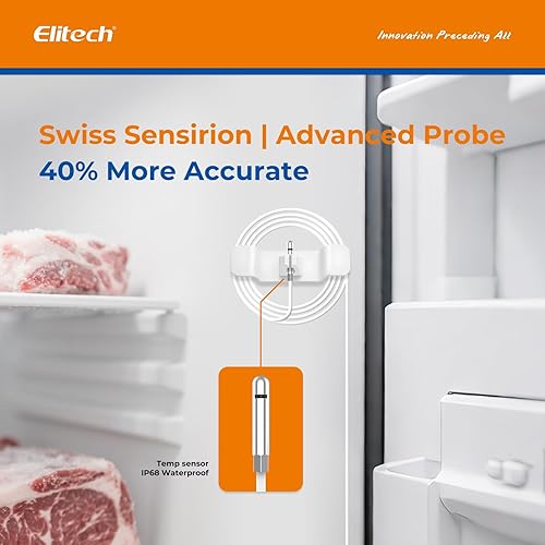 Miniatura 8 de Elitech Registrador de datos Bluetooth GSP-6 Temperatura humedad para refrigerador con datos de sombra 100000 puntos Exportación PDFCSV Informe,