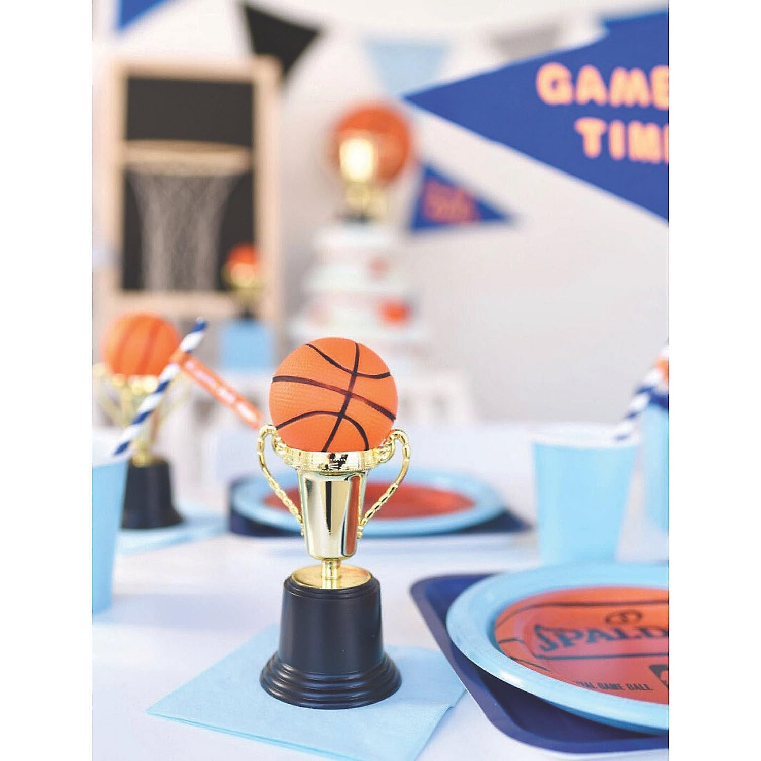 Fun Express - Stress Balls Realistic Basketball Sport - Toys - Balls - Relaxables - 12 Pieces