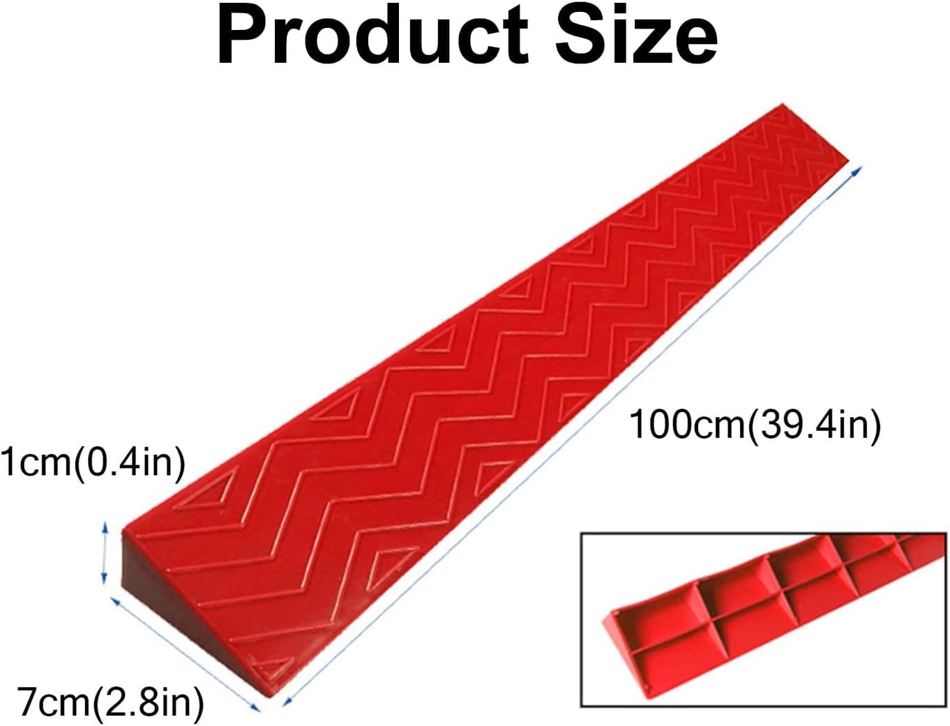 Kanduo Rampa podjazdowa Podjazd dla dzieci, podjazd rodzin bez barier, do łazienki, plastikowa mata schodkowa(Rosso,7 * 1cm/2.7 * 0.4in)