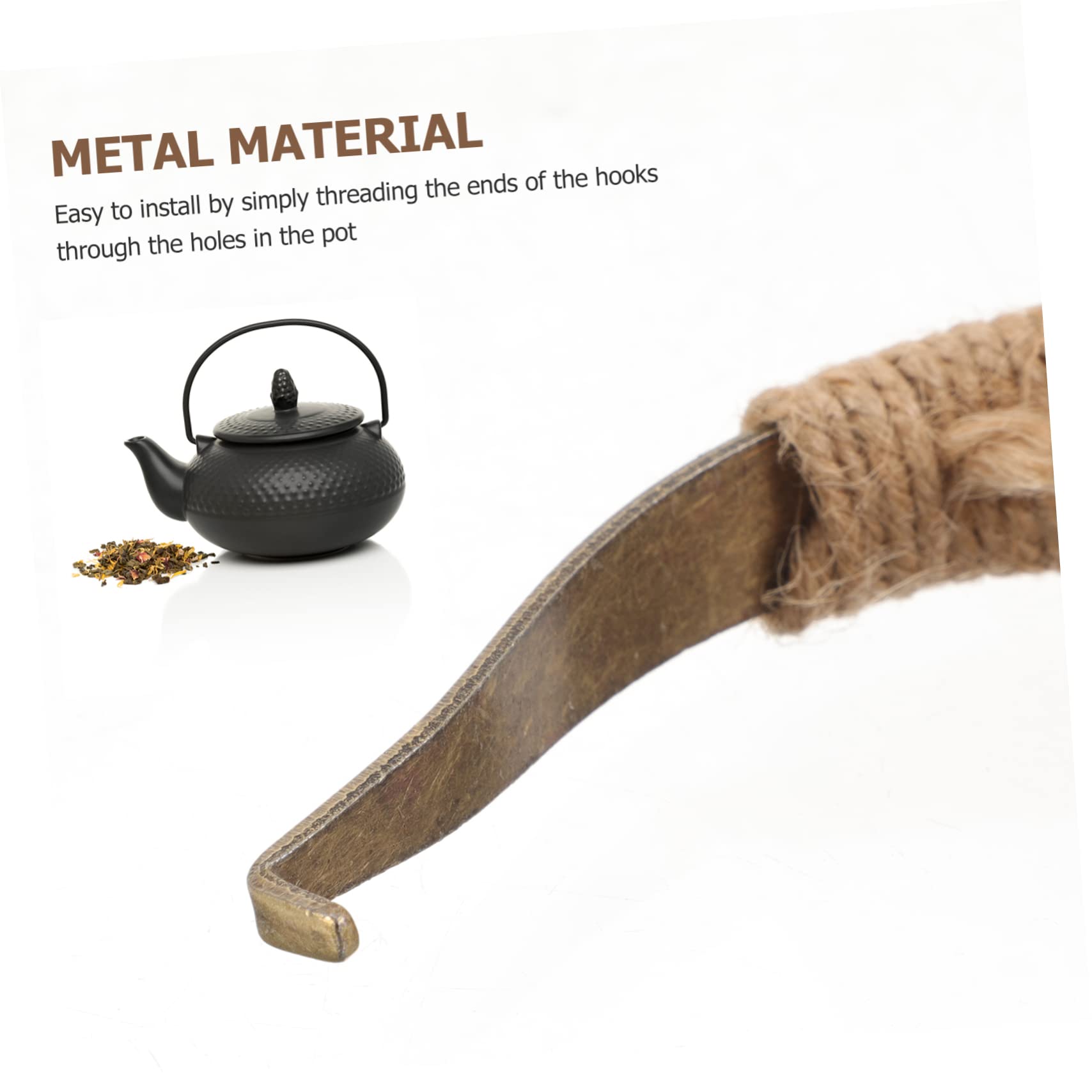 Mango Tetera Reemplazo Resistente Al Calor Para Tetera Cerámica Diseño Rústico Con Cuerda De Cáñamo Mediano Accesorio Ergonómico Para Cocina Japonesa y Coreana