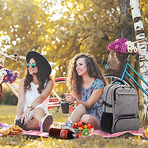 Coolbell Lunch Backpack 15.6 Inches Laptop Backpack Bags With Insulated Compartment / Usb Port Water-Resistant Hiking School Backpack For College Student Business Work Travel Men Women (Grey) #TOP6