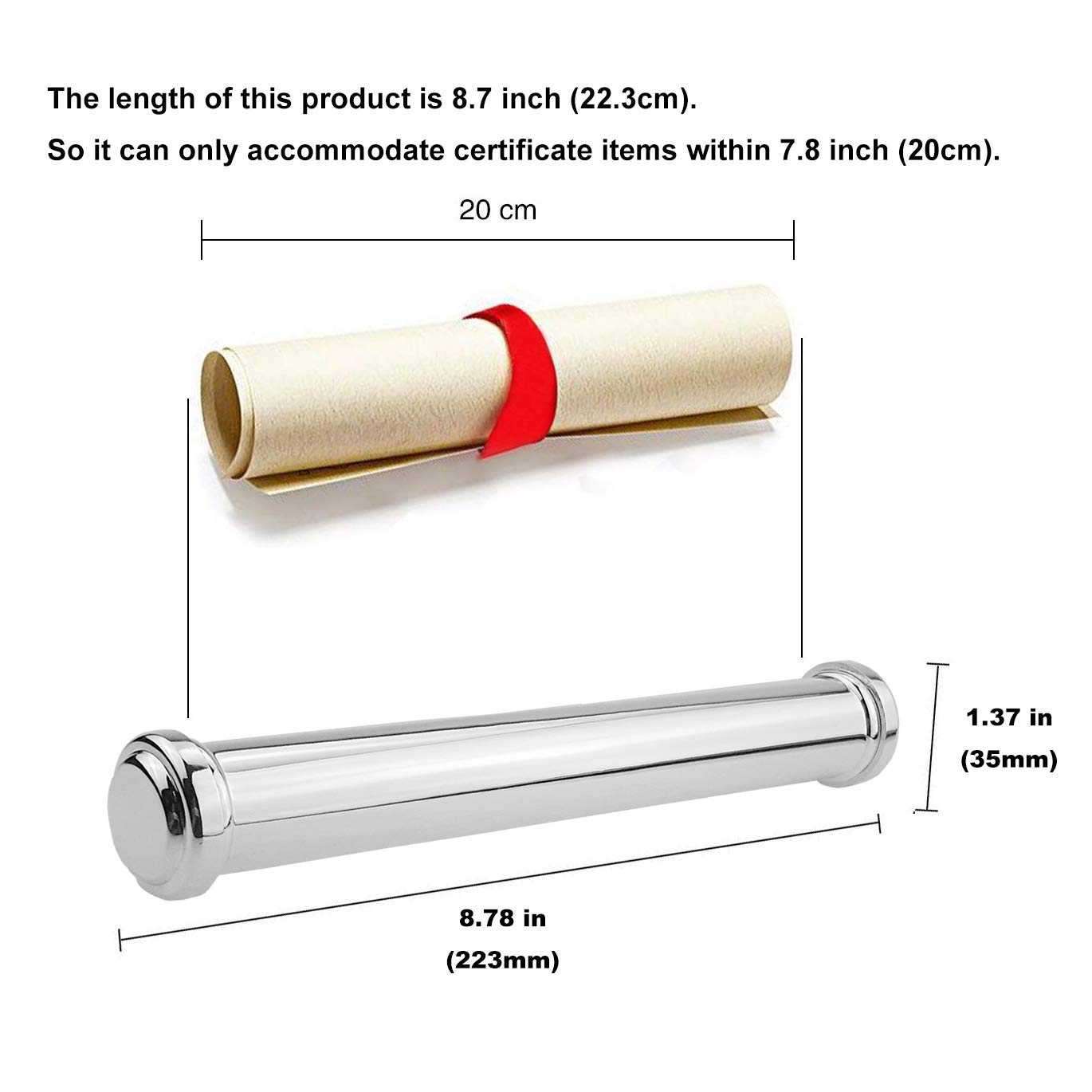 Buy Certificate Holder With Stand, SilverPlated Certificate Tube Zinc