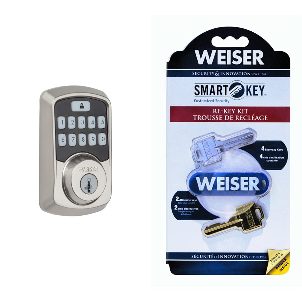 Weiser Aura Smart Lock exterior keypad with numbers and lock button