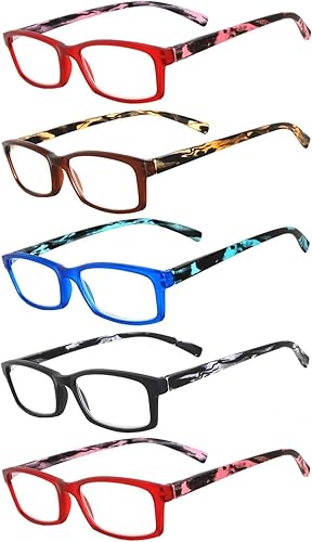 5 pares de lentes de lectura de moda para mujer, bisagra de primavera