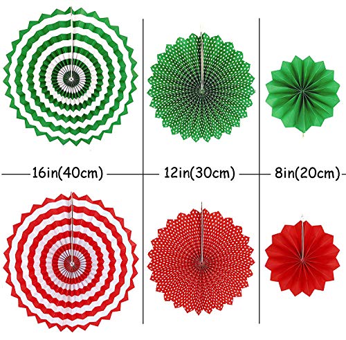 Christmas Party Decorations Paper Fans,Garlands String Circle Dot,Triangle Bunting Flags, Honeycomb Ball,Paper Tissue Pom Poms,Party Supplies For Christmas Birthday Wedding Baby Shower #TOP4