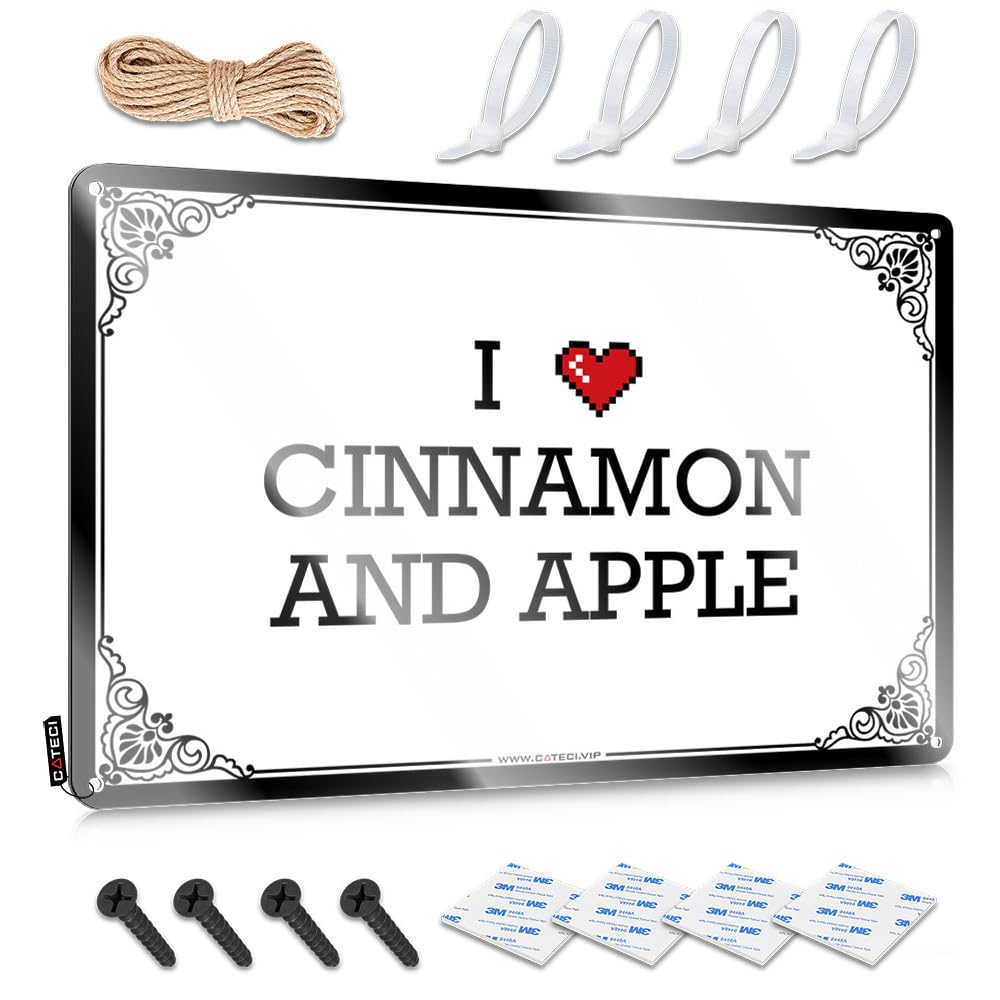 Back Yard Decorations Vintage Wall Decor Reusable | I Love Cinnamon And Apple Country Bar Decoration(30X40CM)