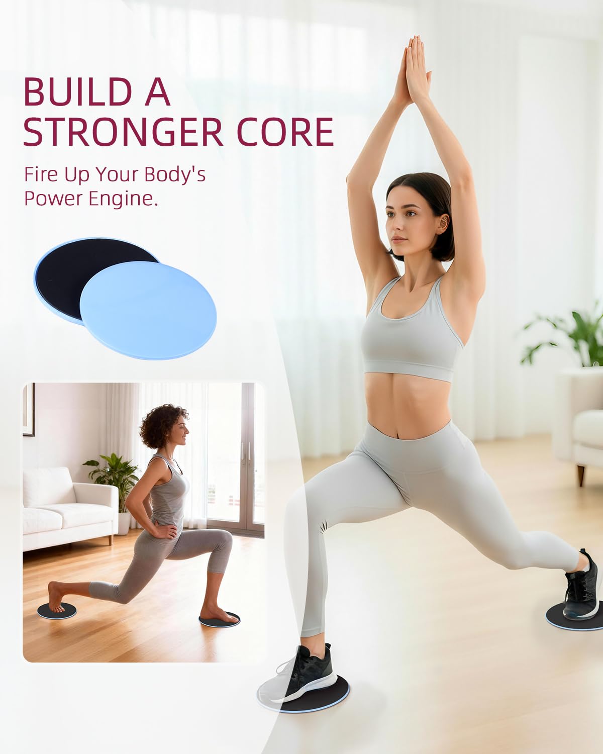 Abahub Pilates Ring Set, 35CM Magic Circle, 25CM Mini Ball,5er Set Fitnessbänder,Stretchbänder,Yoga Socken,Gleitscheiben,für Frauen Heimtraining, Flexibilität, Stabilität Blau Set