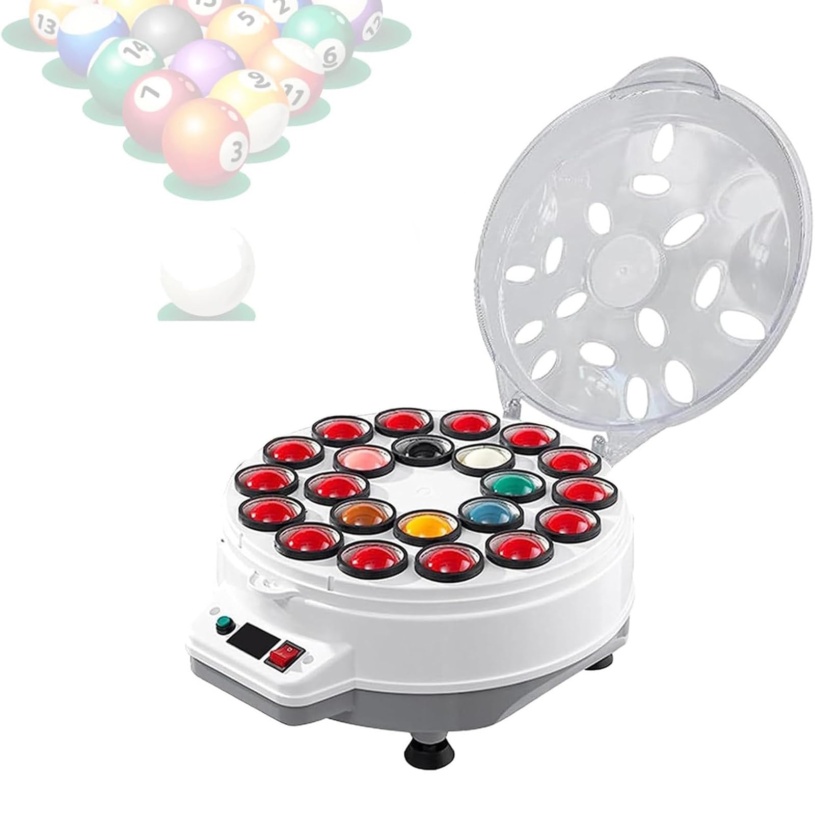 Automatic Billiard Ball Cleaner And Polisher, Pool Ball Polisher Cleaning Machine, Electric Billiard Ball Cleaning Machine, Automatic Cleaning, Quiet Operation, For Snooker And Pool Sets 22balls