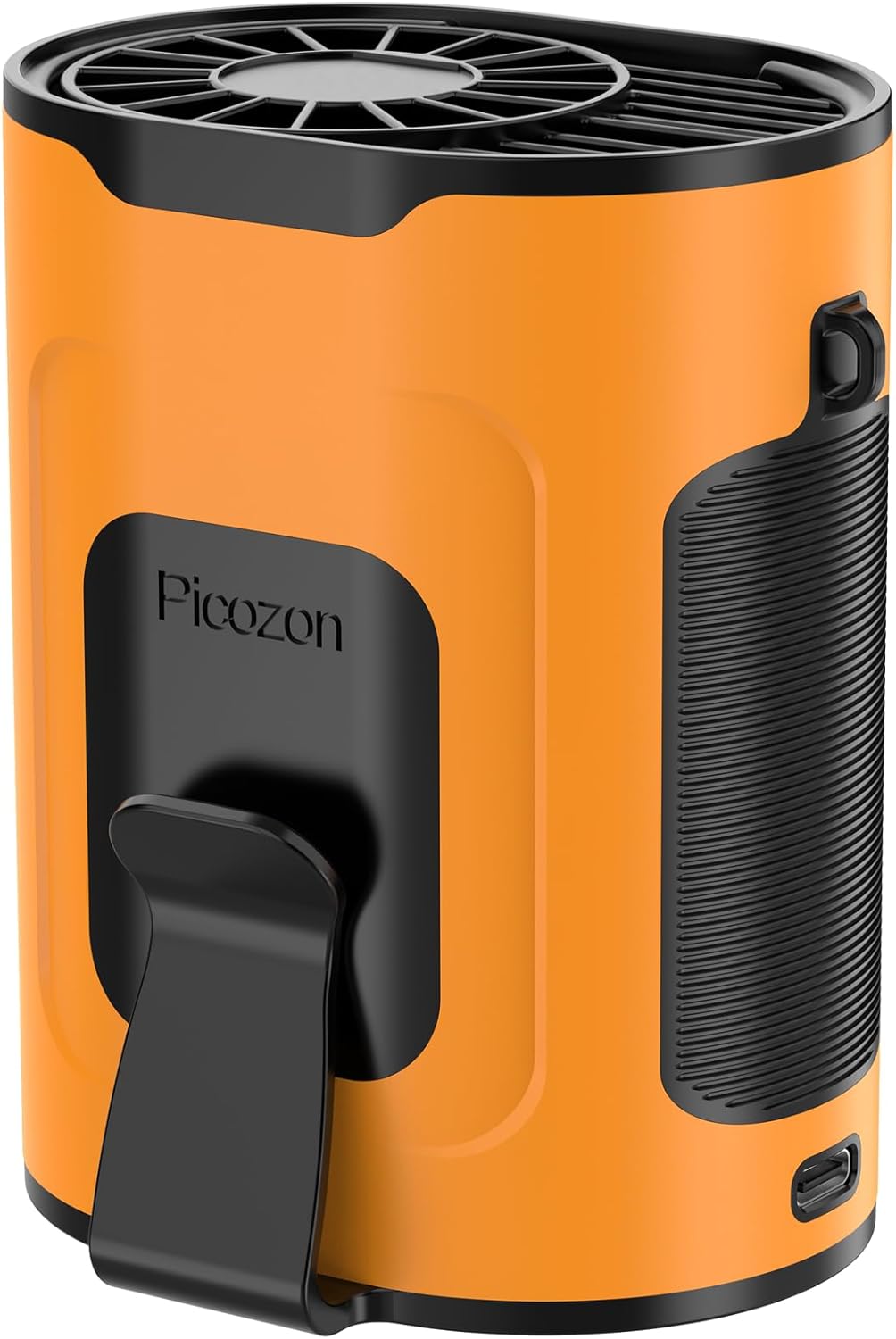 Picozon Portable Smart AI Fan, 9000 RPM Strong Airflow, Rechargeable 4 Speeds Hands-free Wearable Waist Clip Necklace Fan with 20H Non-Stop Cooling System for Outdoor, Hiking Jobsite Camping - Orange