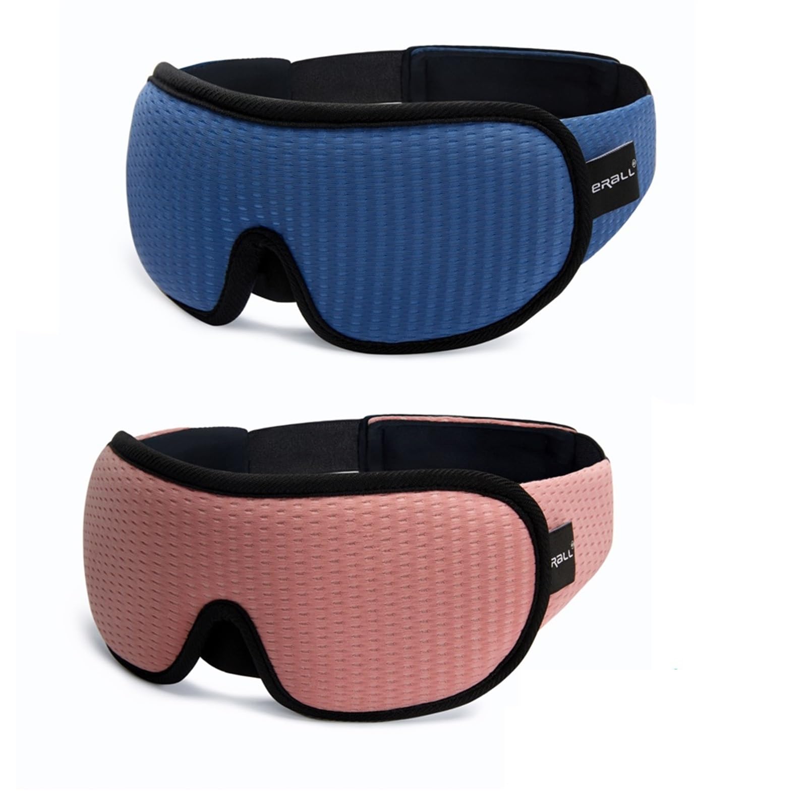 Schlafmaske 3D-Schlafmaske, die leichten Schlaf blockiert, Augenmaske, Memory-Schaum, Augenschutz, weich gepolstert, Reise-Schlafhilfe(2PC-Blue and Pink)