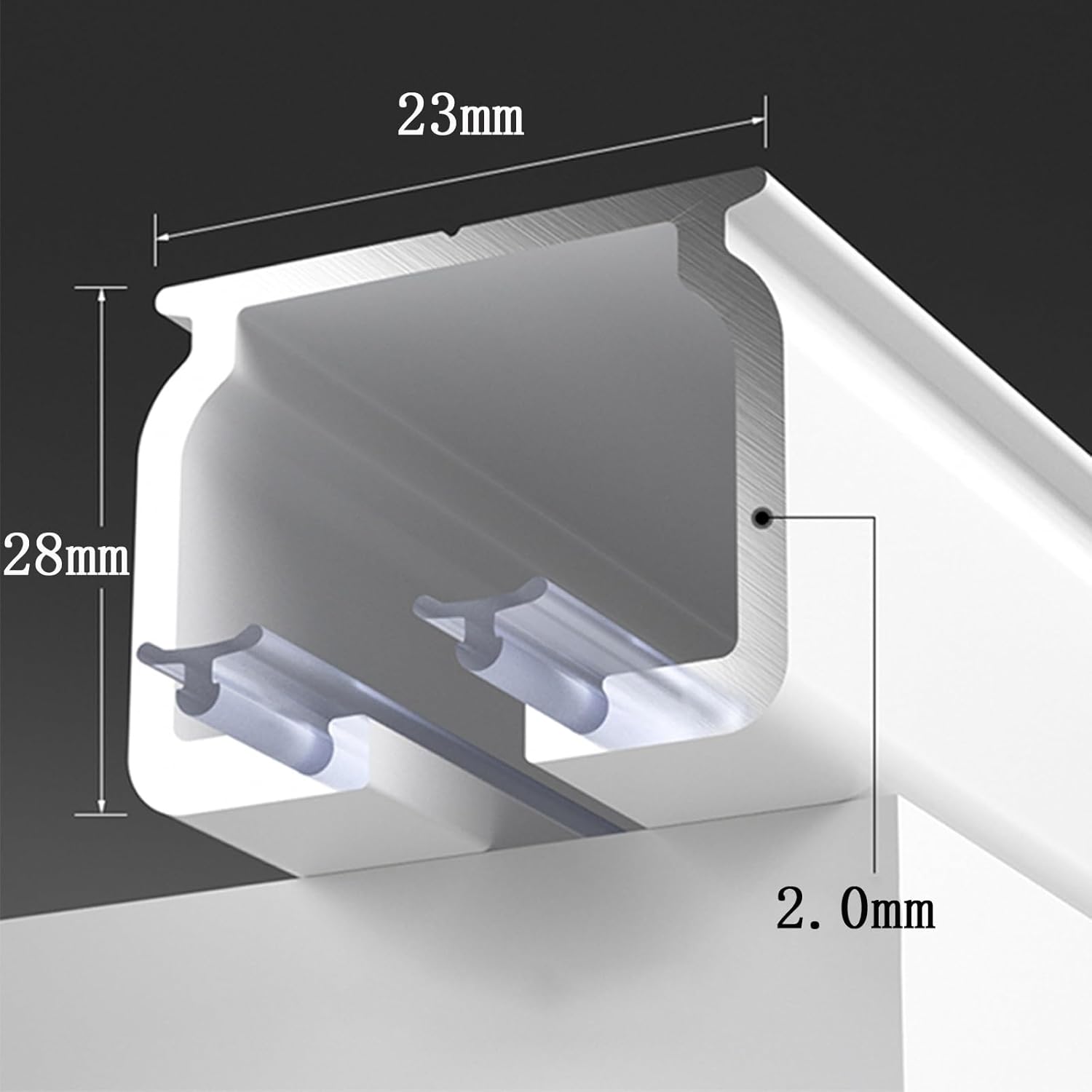 6ft to 19.7ft Adjustable Ceiling Curtain Track Kit - Heavy-Duty S Wave Ripple Rails with Hooks, Perfect for Room Dividers in Living Room, Bedroom & Shower Curtains