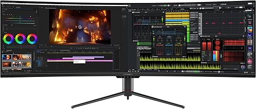 INNOCN Monitor curvo para juegos de 49" 144Hz Ultrawide 329 WDFHD 3840 x 1080P, R1800, 99% sRGB, HDR400, USB tipo C, DisplayPort, HDMI, altavoces