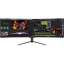 INNOCN 49" Curved Gaming Monitor 144Hz Ultrawide 32:9 WDFHD 3840 x 1080P, R1800, 99% sRGB, HDR400, USB Type C, DisplayPort, HDMI, Built-in Speakers, Height/Tilt Adjustable - 49C1G