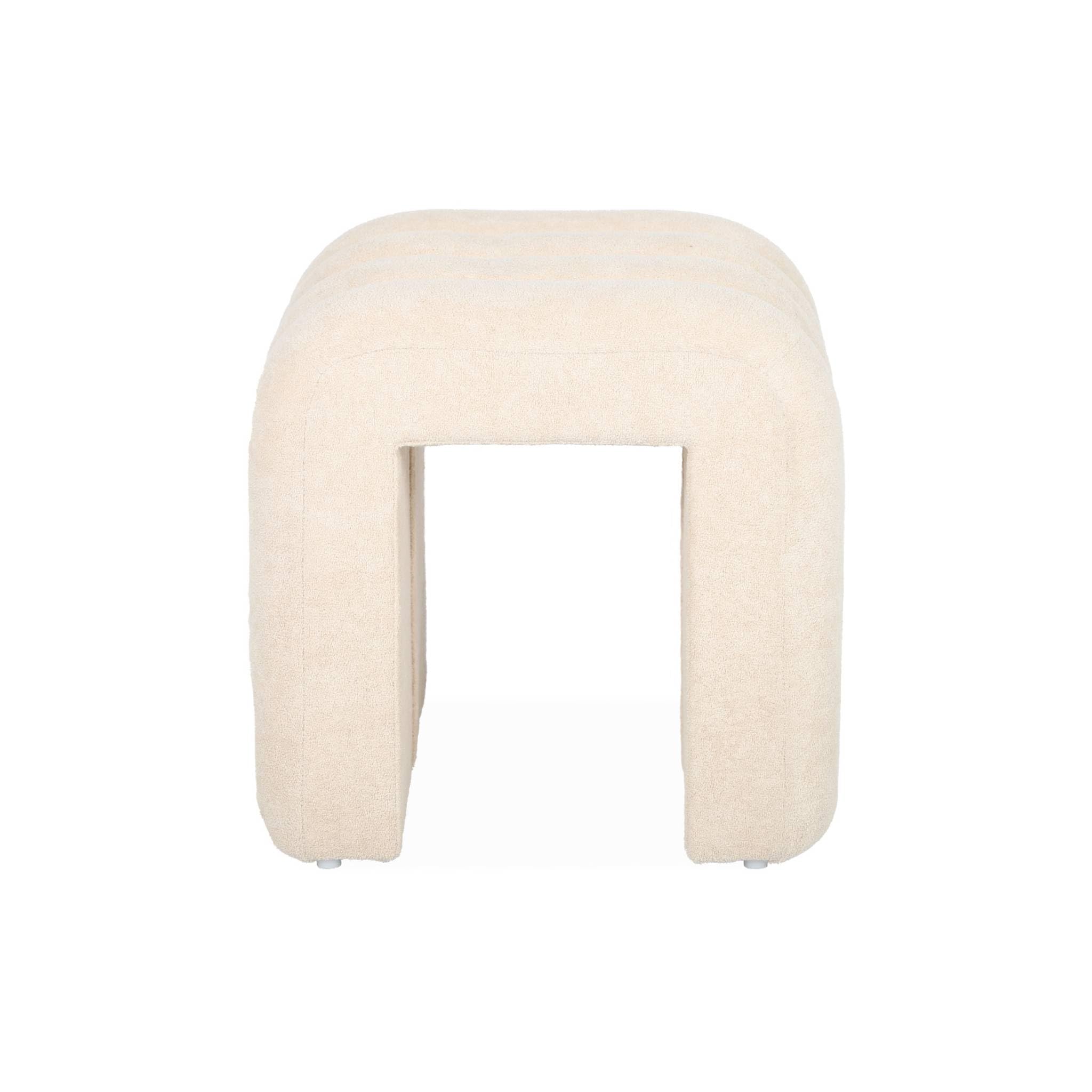 sweeek - Set de 2 poufs contemporains en Tissu Beige
