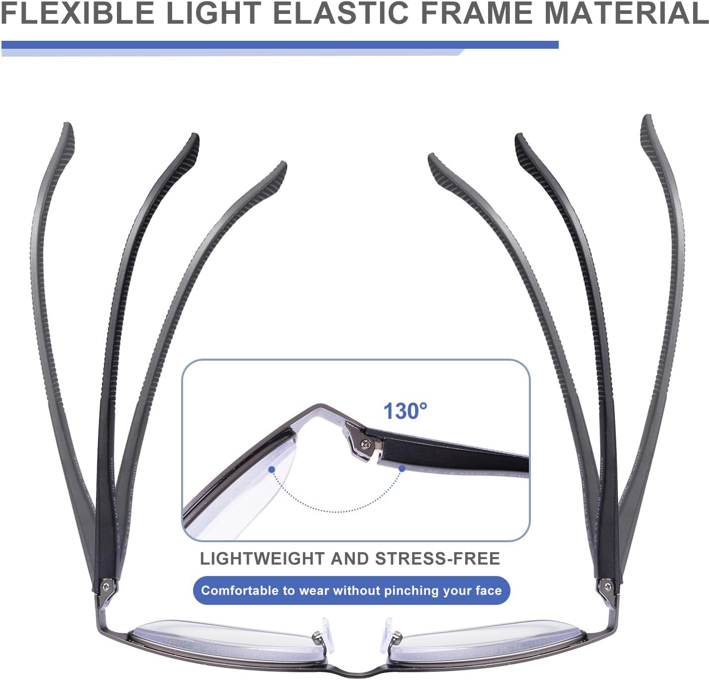 OKH 2 Pairs of Reading Glasses for Men - Unbreakable Blue Light Blocking Computer Reading Glasses for Men - Clear Magnifying Vision (1.5x) - Image 4