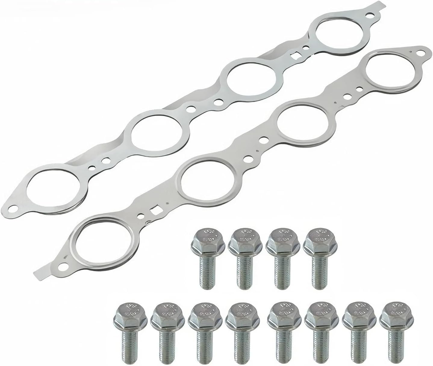 LS Exhaust Manifold Header Gasket Pair with Bolts for Chevy Silverado Camaro GMC Sierra LS1 LS2 LS3 LS6 LQ4 LQ9 4.8 5.3 5.7 6.0 6.2L 1997-2018, Replace 12617944 551696