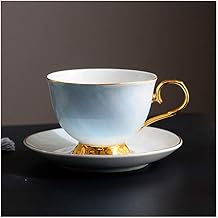 Fashion 300Ml Ceramic Coffee Cup and Saucer Set Porcelain Afternoon Tea Cups Suite Breakfast Milk Mug