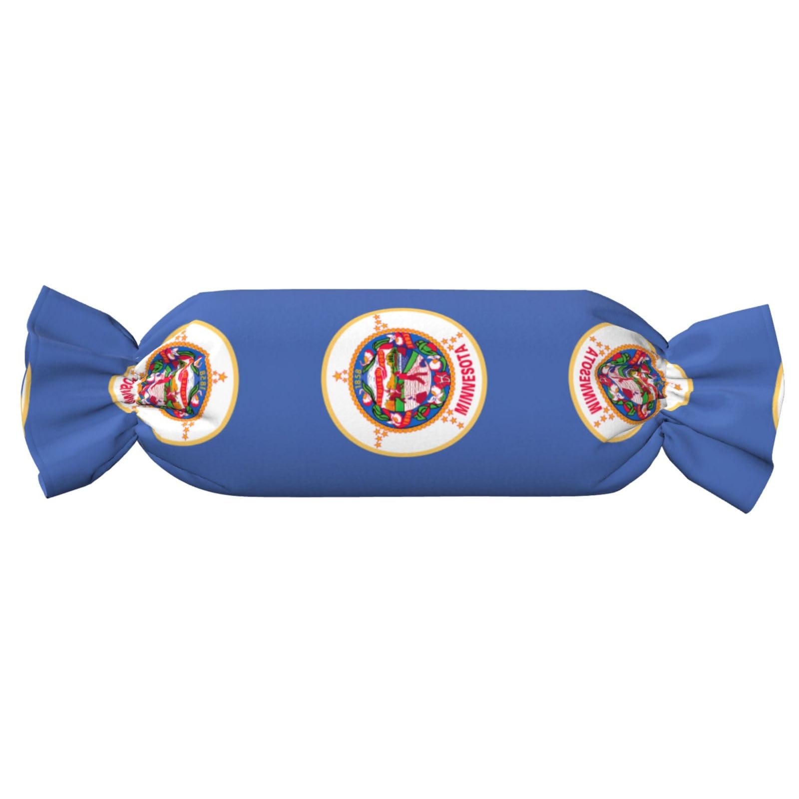 Minnesota State Flag Print Neck Roll Pillow for Sleeping,Candy Cylinder Tube Pillows for Neck Support,Roll Pillow for Bed