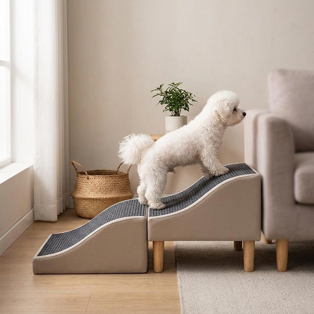 MagiDeal Rampa per Animali Domestici con Pendenza Dolce Pieghevole per Superficie in Pelle Antiscivolo Supporto Robusto per Divano E Letto Adatta, color to 1, style to 1