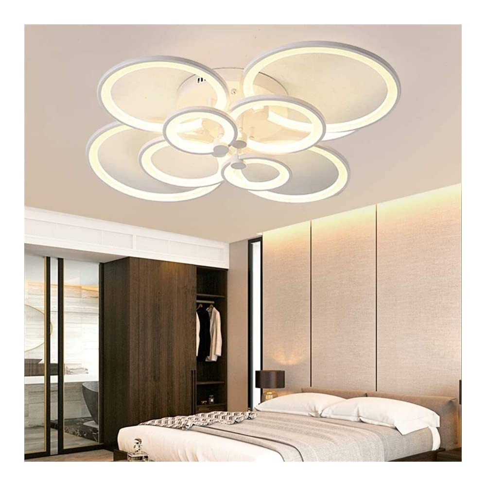 Plafond light led dimmable design anneaux acrylique lustre moderne salon - 8