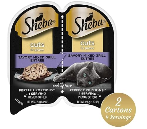 Sheba Perfect Portions Wet Cat Food - Bundle (Cuts In Gravy, 24 Servings) With A Mouse Toy #TOP1