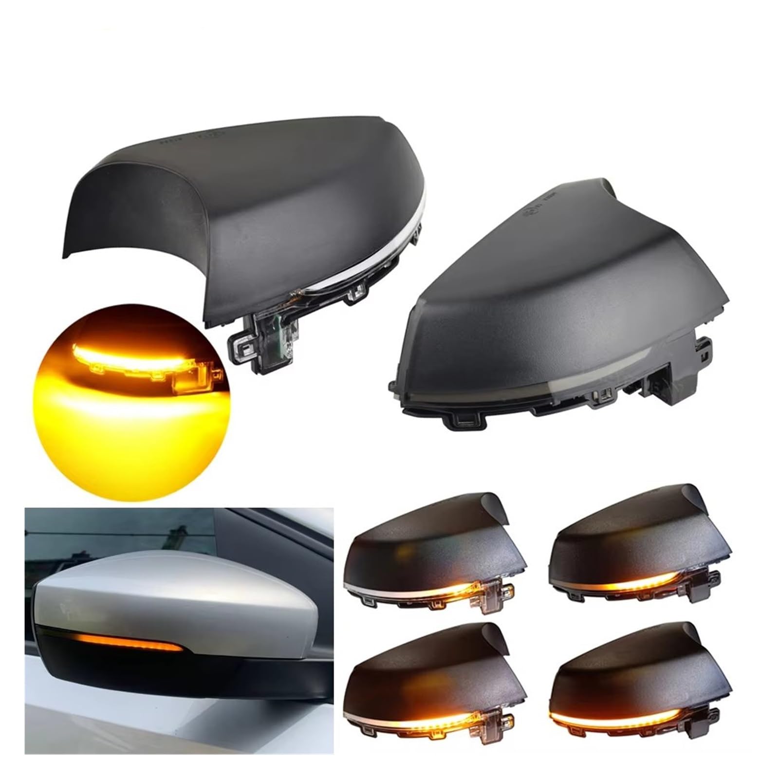 Direzione Dinamico Indicatore Di Direzione Dinamico A LED Specchietto Retrovisore Laterale Lampeggiante Ripetitore 2 Pezzi Per VW Per Polo MK5 6R 6C 2009-2017 Indicatori Direzione(White lens)