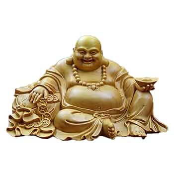 中国古玩　木彫り　布袋像　黄○袋　高さ61㎝　重量約15㎏ 布袋様木彫り彫刻【黄金楠木彫】 布袋様木彫り彫刻【黄金楠木彫】