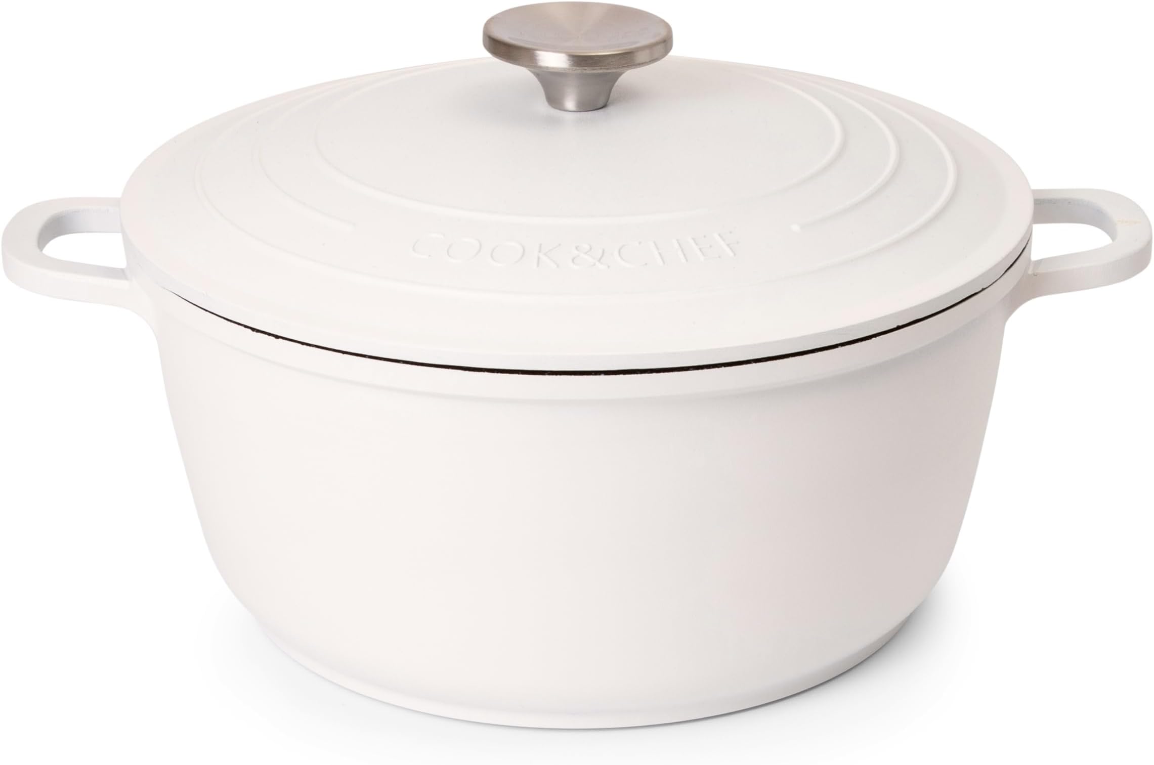Casserole Dishes with Lid Oven Proof – Non Stick Deep Dutch Oven – Induction Cooking Pot – Oven Safe Aluminium Stockpot – 4L, 24cm, Cream – by Nuovva