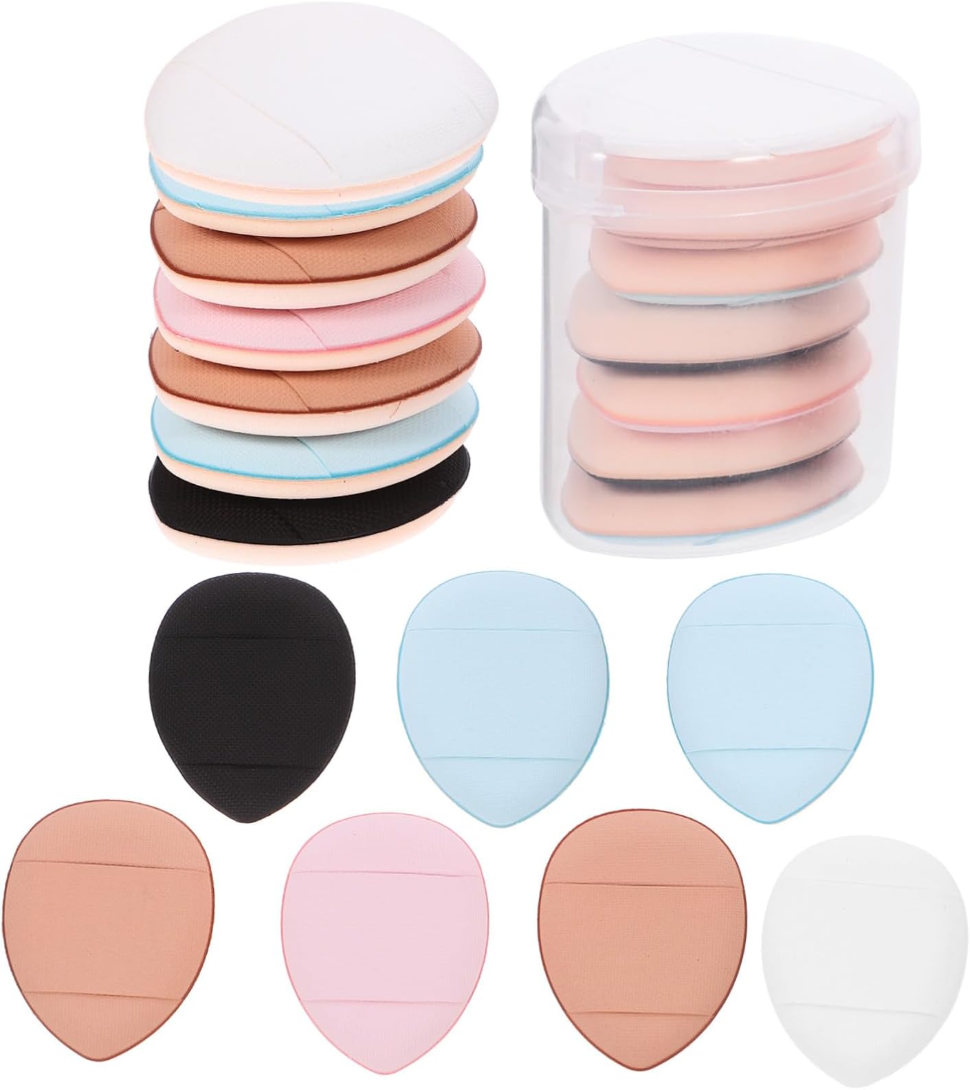 3 Boxes, Mini Powder Puff Box for Fingers, Compatible with Precision Makeup, Small Storage Case Included, Foundation, Concealer, Cosmetic Foundation, Portable Makeup for Women