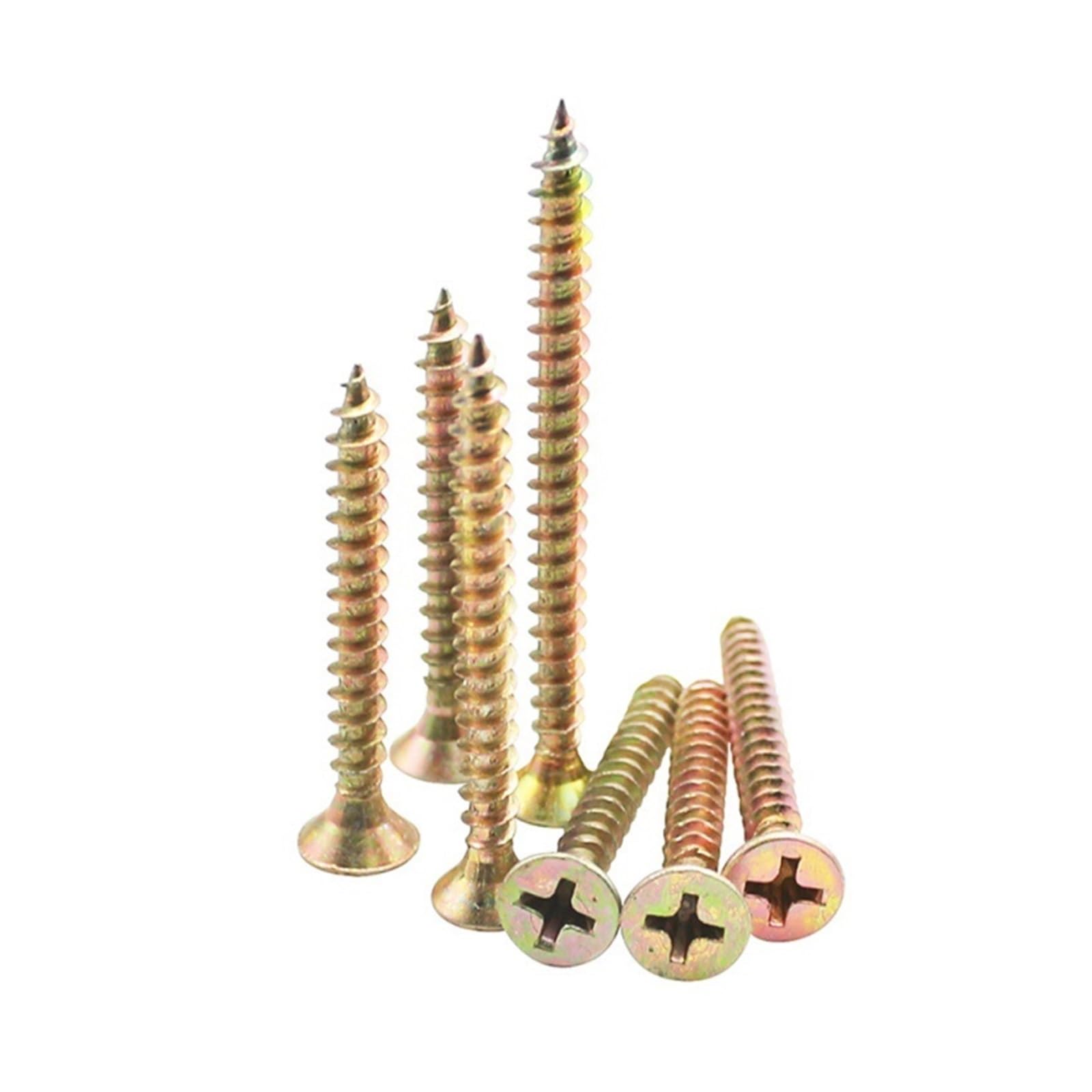 Bulloni in Acciaio Inossidabile 10 pz/Lotto M3 .5 M5 M 6 Croce Incasso Svasata Fibra di Legno Truciolare Testa Piatta Autofilettanti Legno Ghiaione Zincato Rivestito(25mm x10pcs,M4)